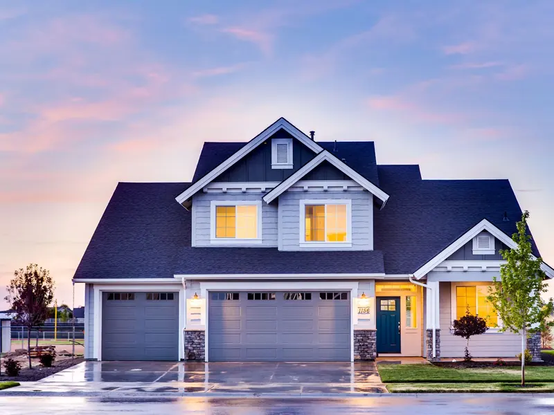 Two-story house at dusk (example photo)